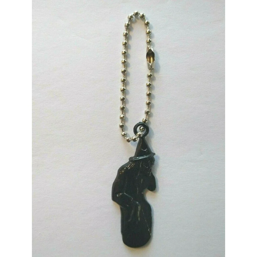 Halloween Plastic Witch Keychain Charm Gothic Spooky Gift Black Creepy Vintage